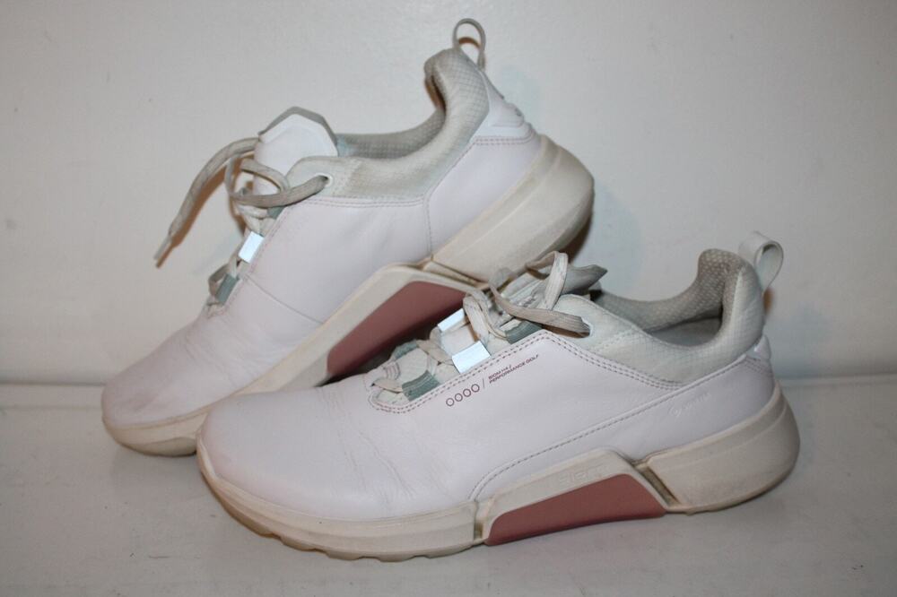 ECCO Biom H4 Golf Shoes, 23309E257, White/Pink, Leather, Womens Size 10-10.5